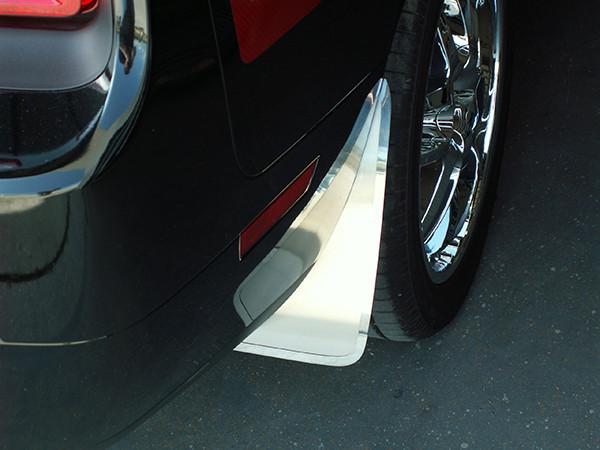 Polished Stainless Steel Mud Flap Set 15-up Dodge Challenger - Click Image to Close